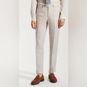 Mango 100% linen mens suit trousers